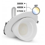 Foco orientable empotrar LED SMD 38W CCT, corte 160mm, Blanco ó Negro